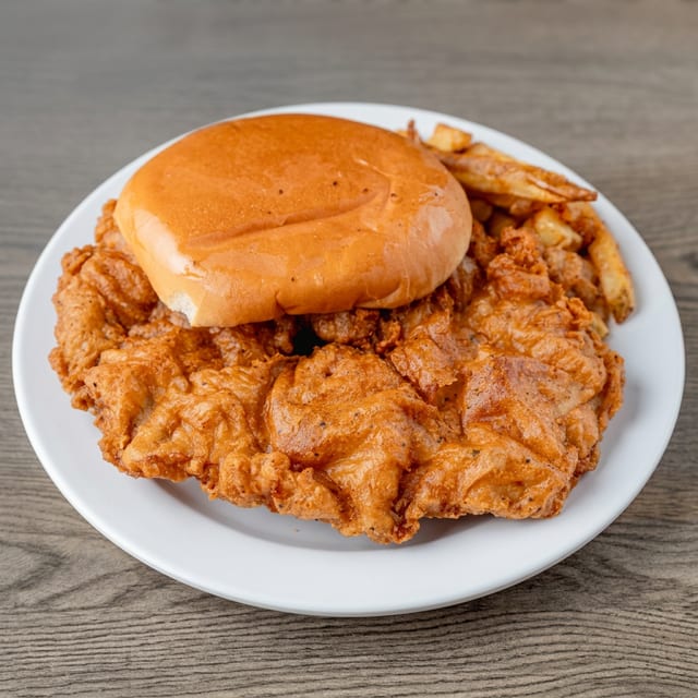 Fried Pork Chop Sandwich.