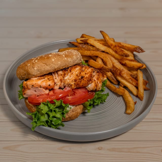 Grilled Salmon Sandwich.