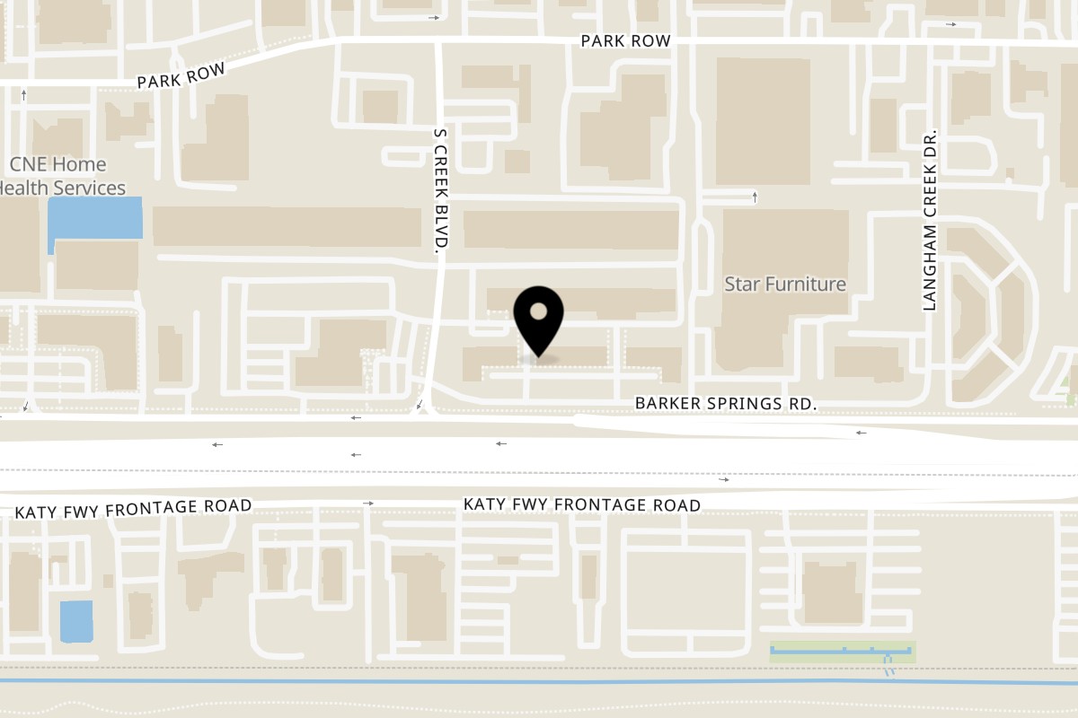 Map showing the location of Freddy's Cafe on 16830 Barker Springs Rd #400 in Houston